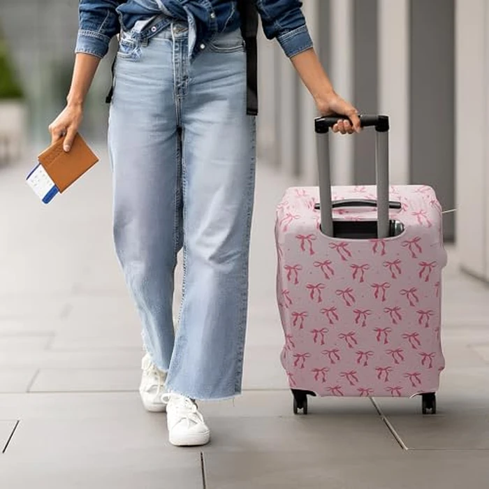 Sherr 3 Pieces Travel Luggage Cover Suitcase Protector Anti Scratch Suitcase Washable Baggage Covers (S/medium/l,Pink Bow,Pink) by Sherr - Image 5