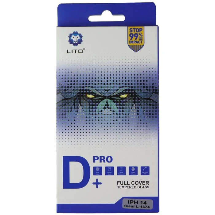 LITO D+ Pro Full Cover Tempered Glass Screen Protector for iPhone 14 - Clear by LITO - Refurbished - Brand New condition