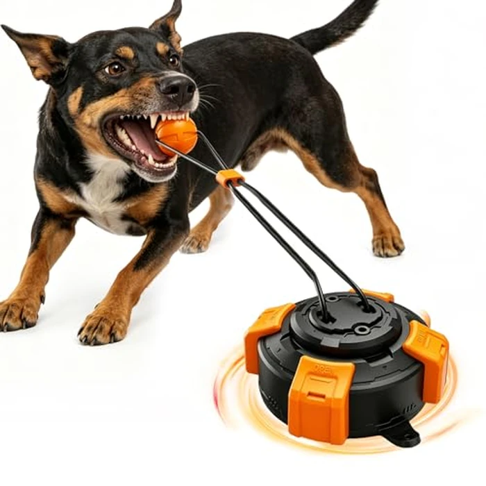Interactive Dog Toys Upgraded Strong Tug-of-War Dog Toy Mentally Stimulating Toys for Dog Tug of War Dog Toy for Aggressive Chewers Durable Puppy Molar Chew Toy with Teeth Cleaning Dog （Black-orange） by Zensrij - Image 1