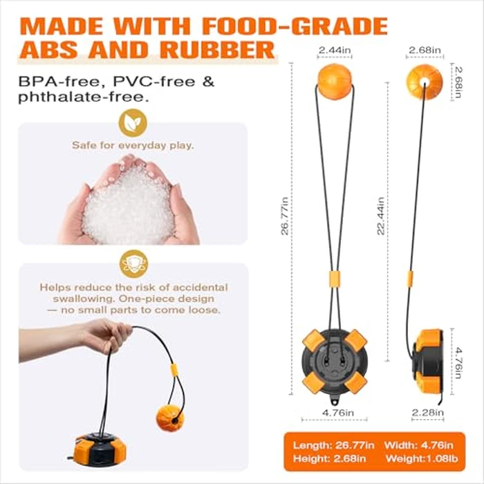 Interactive Dog Toys Upgraded Strong Tug-of-War Dog Toy Mentally Stimulating Toys for Dog Tug of War Dog Toy for Aggressive Chewers Durable Puppy Molar Chew Toy with Teeth Cleaning Dog （Black-orange） by Zensrij - Image 6