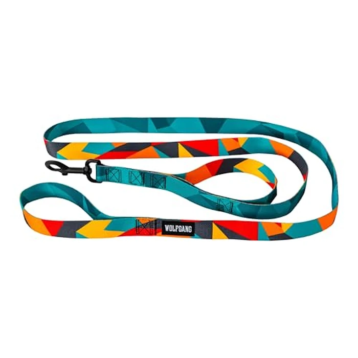 Wolfgang Heavy Duty Dog Leash, Pull-Tested to Over 800 lbs for Walking & Training, ShatterShapes Print, Dual-Handle Large by Wolfgang Man & Beast - Used - Like New condition - CA$33.19