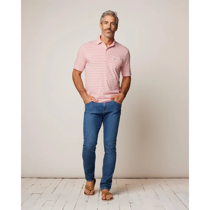 johnnie-O Original 4-Button Polo - Matthis Stripe Pomegranate/S by johnnie-O - Image 2