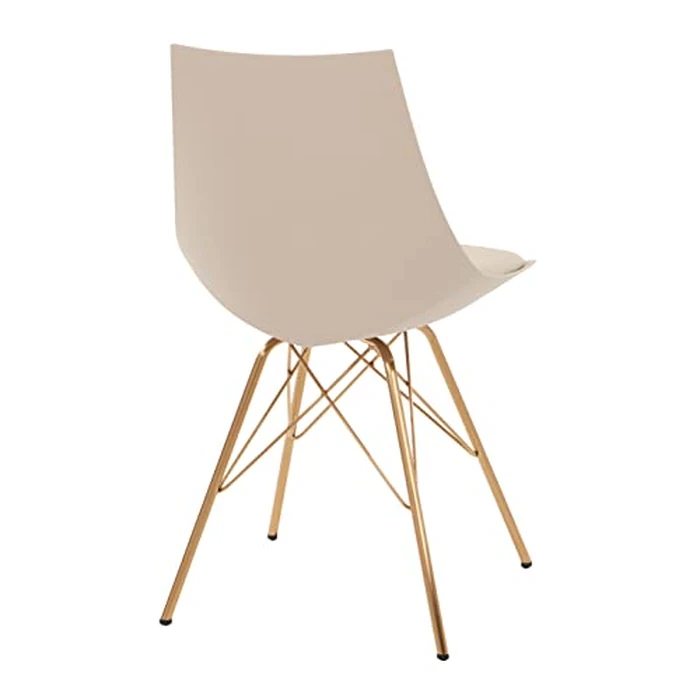 OSP Home Furnishings Oakley Mid-Century Modern Bucket Chair,Faux Leather, Cream by OSP Home Furnishings - Image 5