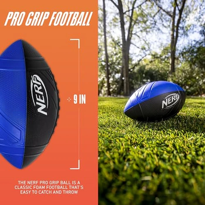 Nerf Pro Grip Football, Blue, Classic Foam Ball, Easy to Catch & Throw, Sports Toys, Christmas Gifts or Stocking Stuffers for Kids by Nerf - Image 2