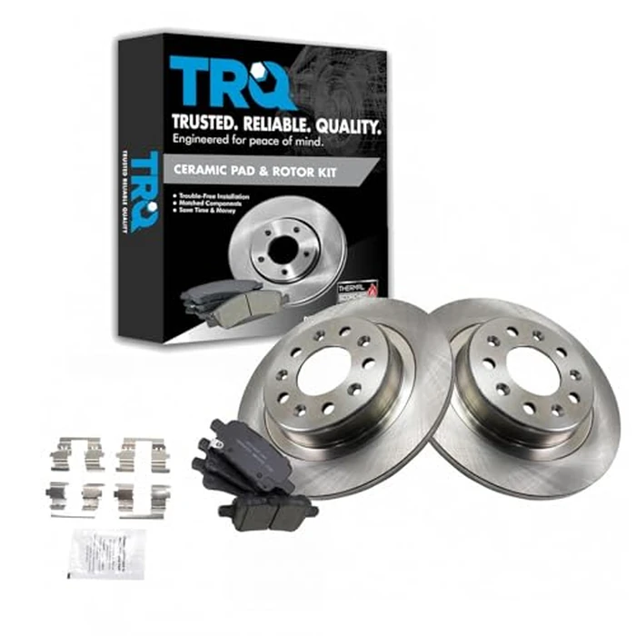 TRQ Rear Brake Pad and Rotor Set Ceramic Solid Rotors Compatible with 2017-2019 Buick LaCrosse 2018-2019 Regal Sportback Regal TourX 2016-2021 Chevrolet Malibu 2018-2022 Equinox 2018-2020 GMC Terrain by TRQ - Used - Very Good condition - US$61.58