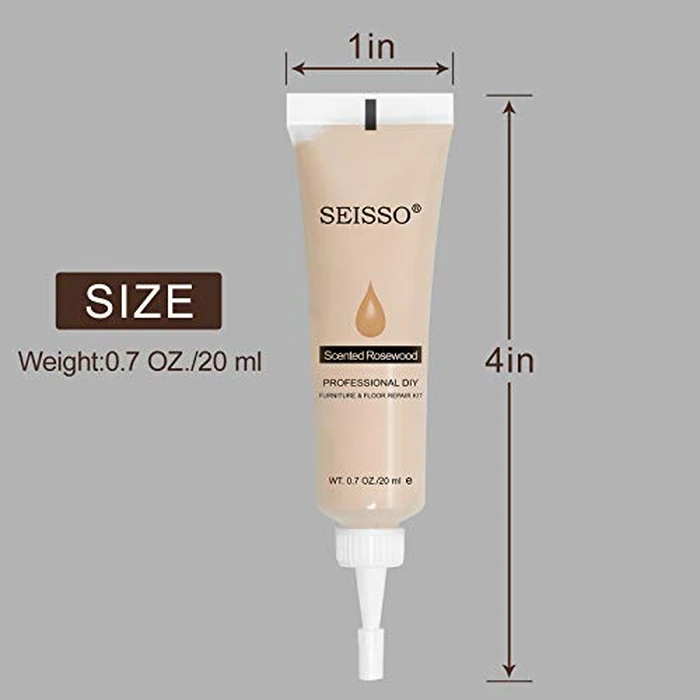 SEISSO Wood Furniture Repair Kit, 24 Colors Wood Fillters with Brushes Plastic Scraper Any Color for Stains, Scratches, Tables, Desks, Wooden Floors, Carpenters(Set of 50) by SEISSO - Image 2