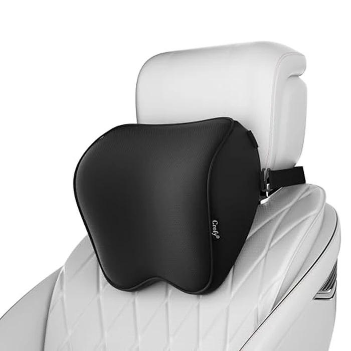 Crofy 2-Pack Car Neck Pillow, Softness Car Headrest Pillow for Driving with Adjustable Strap, 100% Memory Foam and Breathable Removable Cover, Comfortable Ergonomic Design, Black by Crofy - Used - Like New condition