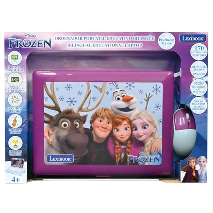 Lexibook, Frozen, Bilingual and Educational Laptop Spanish/English, Toy for Children, 170 Activities to Learn, Play Games and Music, Large Screen, Purple/Blue, JC599FZi2 by LEXiBOOK - Image 5