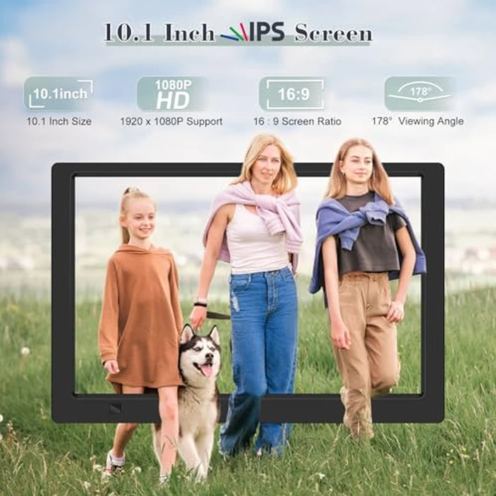 KECAG 10.1" Digital Picture Frame, 1080P IPS Digital Photo Frame, No WiFi/App Needed, Plug & Play SD Card & USB, Remote & Motion Sensor, Photos/Videos/Music, Free 32GB USB by KECAG - Image 3