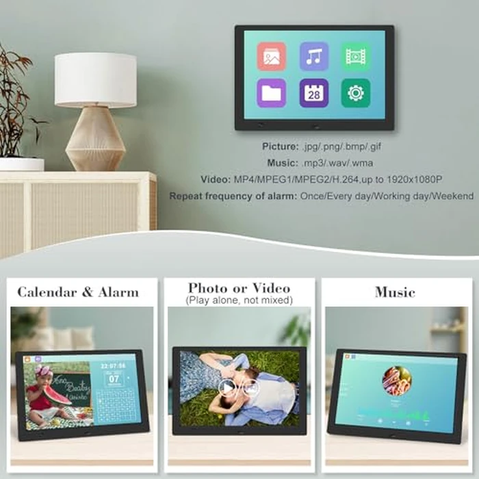 KECAG 10.1" Digital Picture Frame, 1080P IPS Digital Photo Frame, No WiFi/App Needed, Plug & Play SD Card & USB, Remote & Motion Sensor, Photos/Videos/Music, Free 32GB USB by KECAG - Image 4