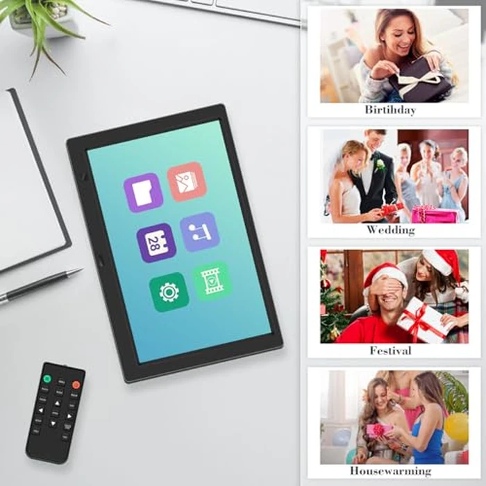KECAG 10.1" Digital Picture Frame, 1080P IPS Digital Photo Frame, No WiFi/App Needed, Plug & Play SD Card & USB, Remote & Motion Sensor, Photos/Videos/Music, Free 32GB USB by KECAG - Image 7