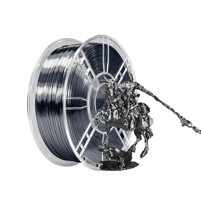 iBOSS 3D Printer Silk Filament,Shiny Silk PLA Plus Filament 1.75mm, Smooth Silky Surface, Great Easy to Print for 3D Printers, Dimensional Accuracy +/- 0.02mm, Silk Iron Black 1KG by iBOSS - Used - Very Good condition