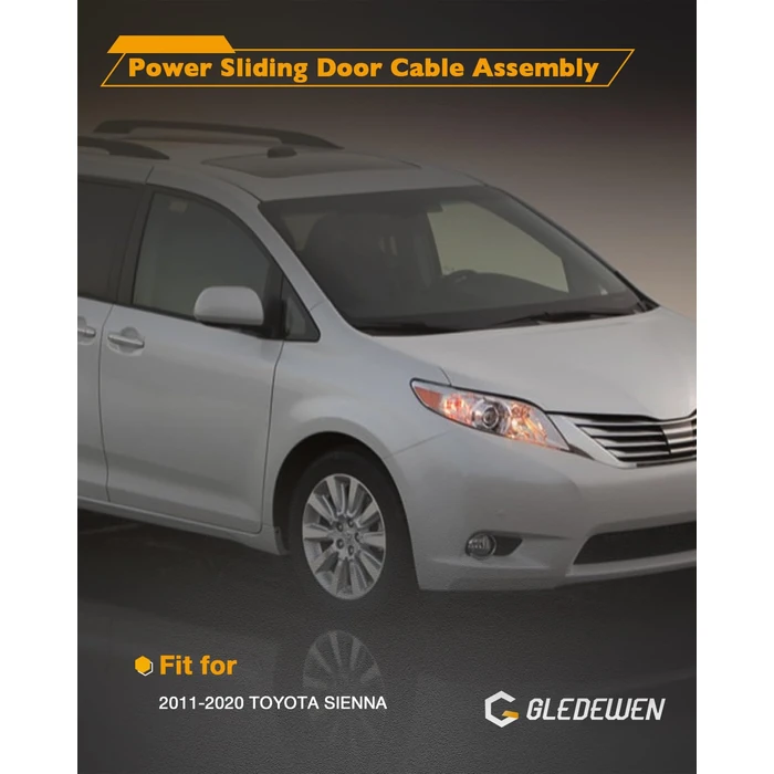 Sliding Door Cable, Compatible with 2011-2020 Toyota Sienna, Rear Right Passenger Side, Auto Door Spool Control Wiring Repair Kit, Power Sliding Door Wire System, w/o Motor, Replace# 85016-08010 by Gledewen - Image 2