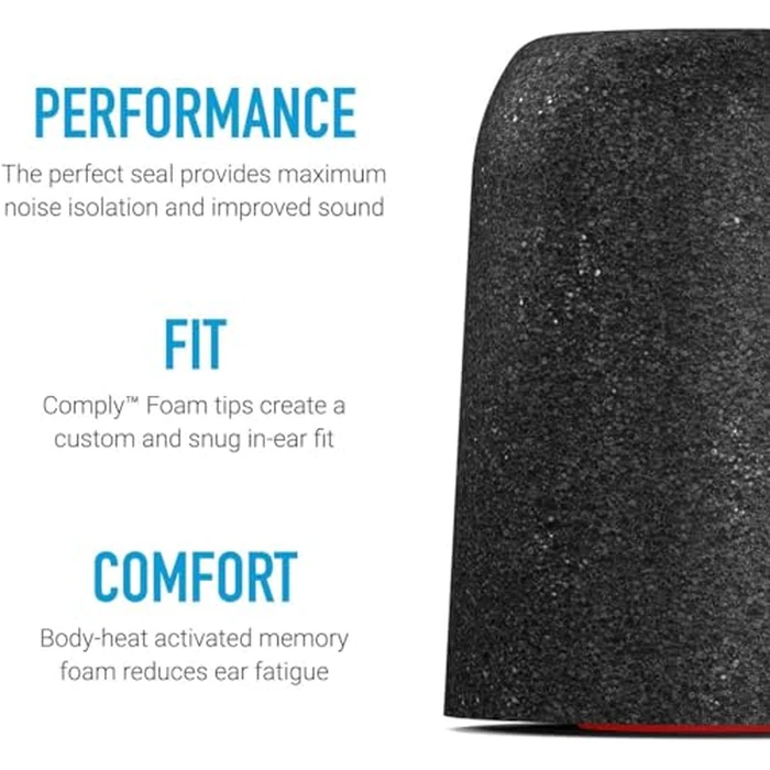 Comply Foam Ear Tips Designed for NuForce, ISOtunes PRO, Q-Jays, Etymotic Research, Westone & Shure, Assorted S, M & L, 3 Pairs, Black - Memory Foam Earbud Replacement Tips, Made in The USA by Comply - Image 3