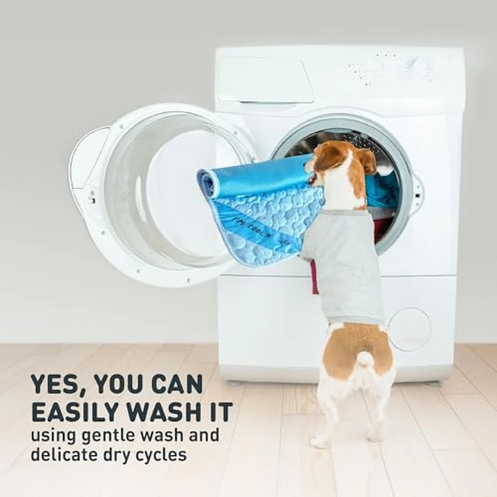 INSPECTOR TAIL Self Cooling Mat for Dog + Free String Bag/Washable & Portable Pet Soft Pad for Indoor or Outdoor/Perfect as Blanket for Kennel Sofa Bed Floor Car/Blue by INSPECTOR TAIL - Image 8