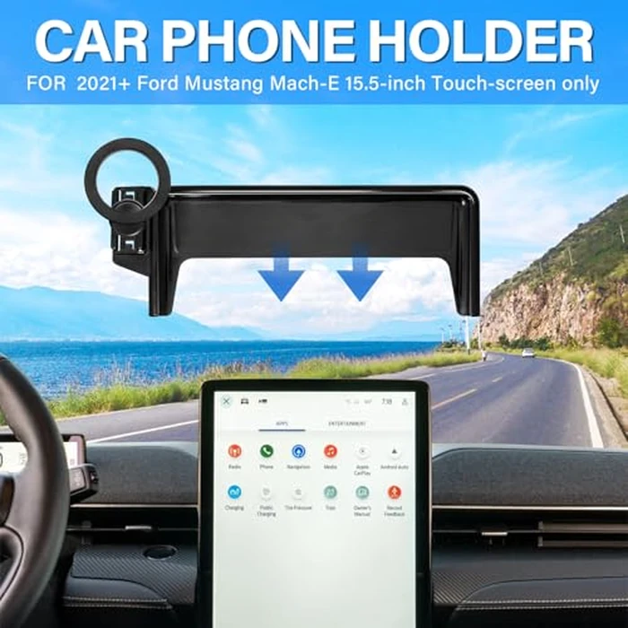 MOCHENT for MagSafe Car Phone Holder for 2021-2025 2026 Ford Mustang Mach-E Accessories, Magnetic Phone Holder 360 degrees Cell Phone Mount with Sunglasses Storage Box (15.5-Inch Screen Fixed Clip) by MOCHENT - Image 2