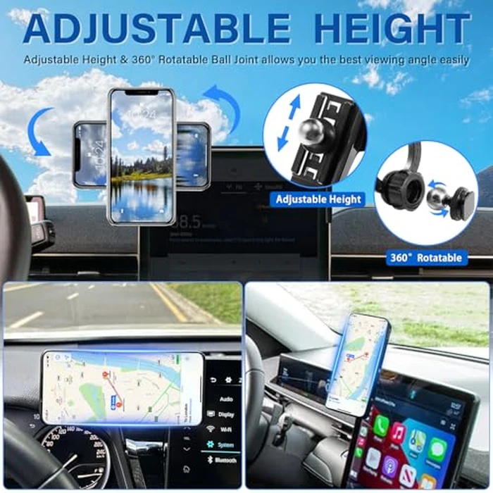 MOCHENT for MagSafe Car Phone Holder for 2021-2025 2026 Ford Mustang Mach-E Accessories, Magnetic Phone Holder 360 degrees Cell Phone Mount with Sunglasses Storage Box (15.5-Inch Screen Fixed Clip) by MOCHENT - Image 3