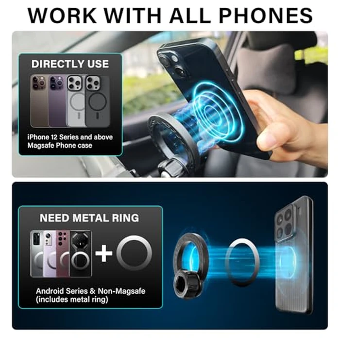 MOCHENT for MagSafe Car Phone Holder for 2021-2025 2026 Ford Mustang Mach-E Accessories, Magnetic Phone Holder 360 degrees Cell Phone Mount with Sunglasses Storage Box (15.5-Inch Screen Fixed Clip) by MOCHENT - Image 8