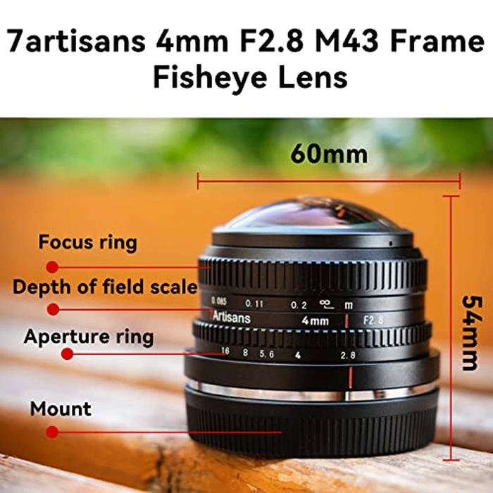 7Artisans 4mm F2.8 Fisheye Ultra Wide Angle Lens Manual Focus Prime Lens Compatible M4/3 Mount Mirrorless Cameras for Panasonic GH3 GH4 GF1 GM1 GM5 for Olympus E-M1 E-M5 E-M10 by 7artisans - Image 3