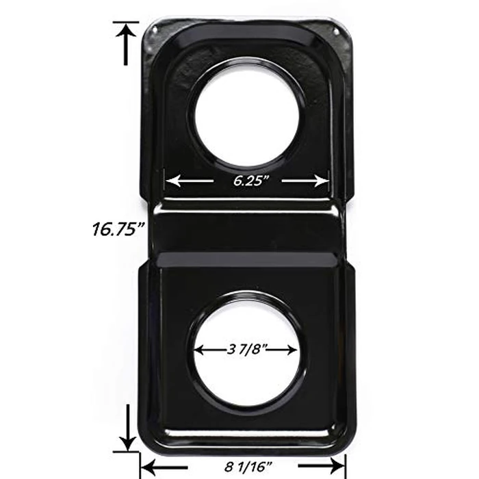 Range Kleen 1-Piece Drip Pan, Style K fits rectangle burner Gas Ranges Amana, GE, Hotpoint, Kenmore, Magic Chef, Maytag, Black Porcelain by Range Kleen - Image 2