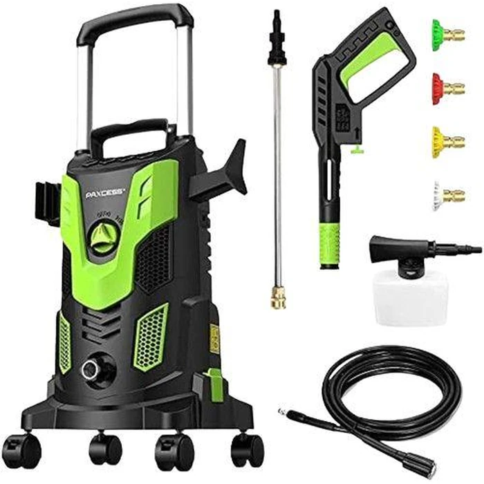 PAXCESS HWY23E Electric Power Washer with 4 Nozzles - Black/Green by PAXCESS - Refurbished - Excellent condition - US$106.30
