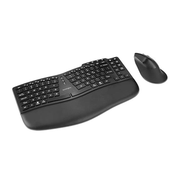 Kensington Pro Fit Ergo KM675 EQ Wireless Keyboard and Mouse, TKL Keyboard, Rechargeable Split Keyboard Ergonomic, Bluetooth & 2.4GHz up to 3 Device Connection, Programmable Keys, Black, K75492US by Kensington - Used - Good condition - CA$39.25