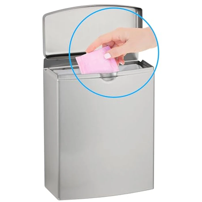 Bobrick B-270 Contura Series Surface-Mounted Sanitary Napkin Disposal (Satin) by Bobrick - Used - Like New condition