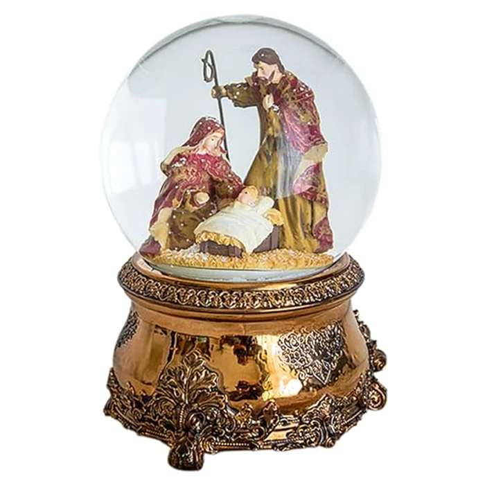 6" Nativity Christmas Snow Globe Music Box Musical Indoor Decoration Ornaments Christmas Collection Home Decor by Bubble Ranch - Image 1