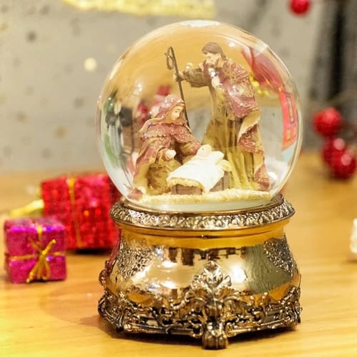 6" Nativity Christmas Snow Globe Music Box Musical Indoor Decoration Ornaments Christmas Collection Home Decor by Bubble Ranch - Image 4
