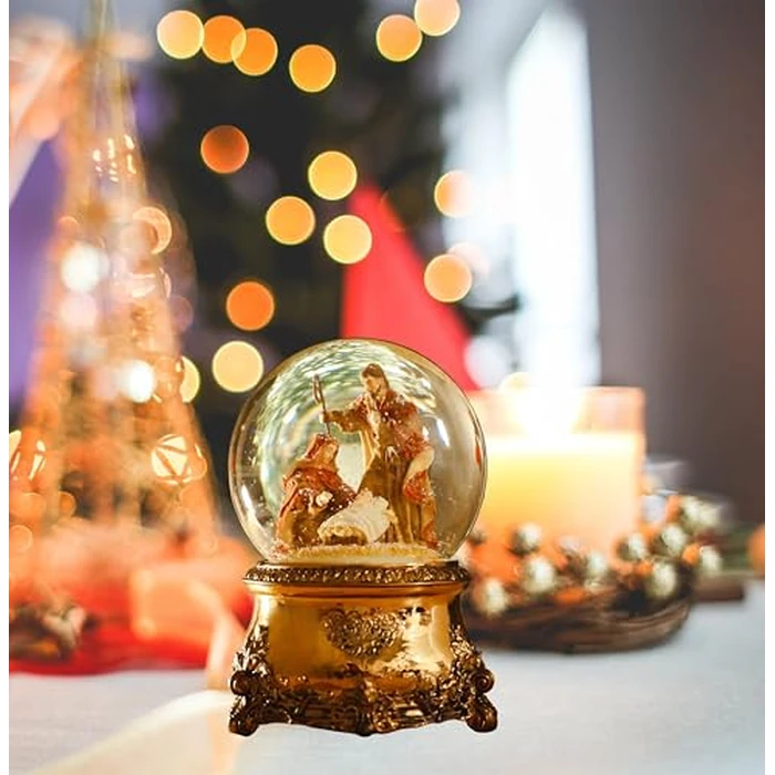6" Nativity Christmas Snow Globe Music Box Musical Indoor Decoration Ornaments Christmas Collection Home Decor by Bubble Ranch - Image 6