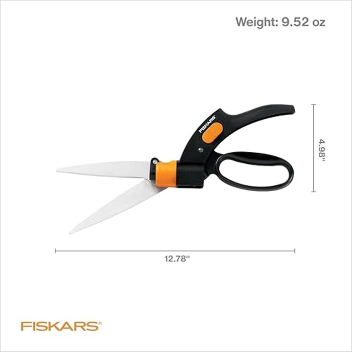 Fiskars Shear Ease Grass Shears - 5" Stainless Steel Blades - 360-Degree Swivel Blade Plant Cutting Scissors - Garden Shears and Grass Cutter, Black by Fiskars - Image 6