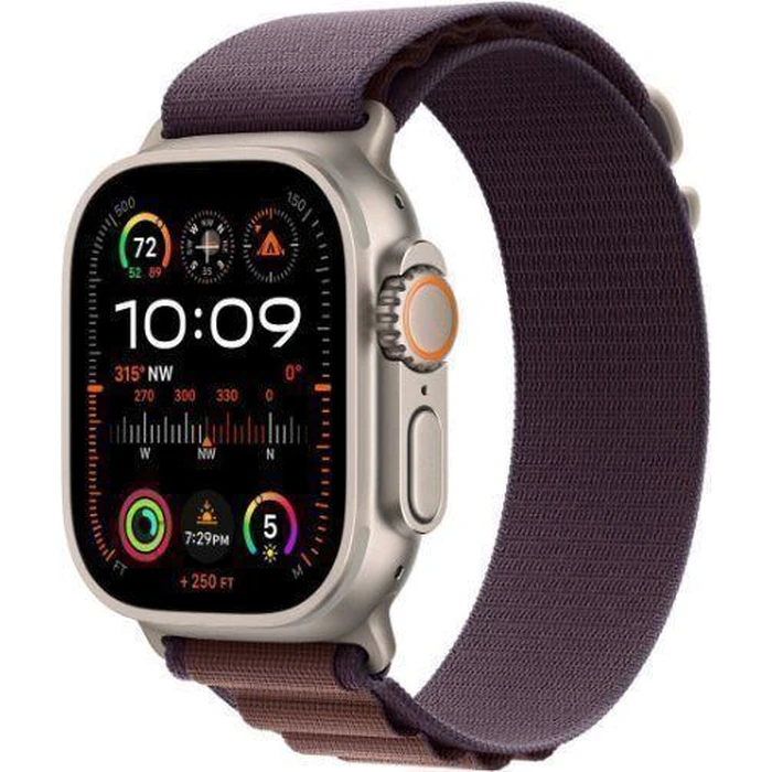 Apple Watch Ultra 2 (Cellular + GPS) - 64GB - 49mm - Titanium Titanium Case with Indigo Textile Alpine Loop Band - One Size by Apple - Image 2