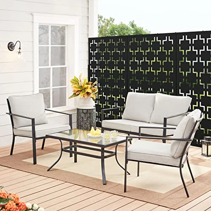 PexFix 47" H x 24" W Metal Privacy Screen, Outdoor Indoor Privacy Screens and Panels Freestanding, Decorative Privacy Fence Screen Fence Panels for Balcony PatioOne Panel by PexFix - Image 5