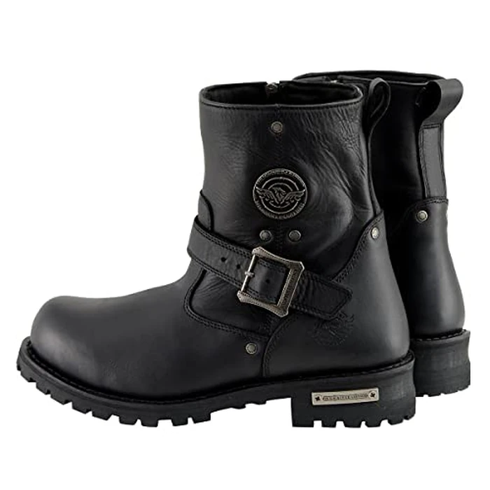 Milwaukee Leather Men's Black Leather Wide Width 6-inch Classic Engineer Motorcycle Boots w/Side Zipper MBM9040W - 14W by Milwaukee Leather - Image 7