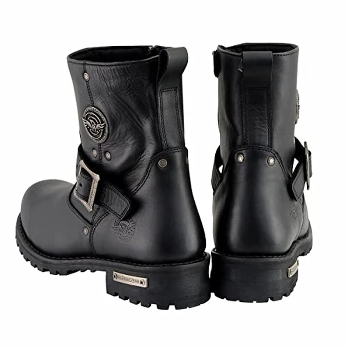 Milwaukee Leather Men's Black Leather Wide Width 6-inch Classic Engineer Motorcycle Boots w/Side Zipper MBM9040W - 14W by Milwaukee Leather - Image 8