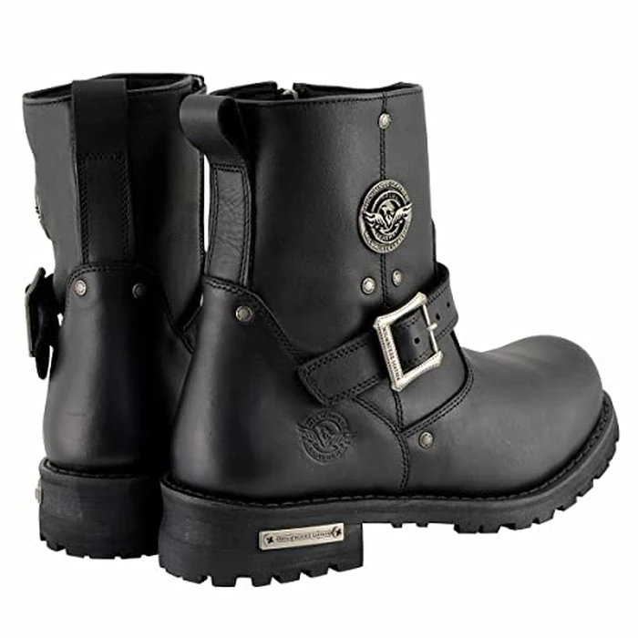 Milwaukee Leather Men's Black Leather Wide Width 6-inch Classic Engineer Motorcycle Boots w/Side Zipper MBM9040W - 14W by Milwaukee Leather - Image 9
