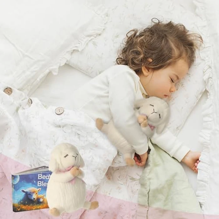 Sawnfay Baptism Gifts for Girls and Newborn Baby, Christening Gifts Set, 7" Praying Lamb Plush Toy and Bedtime Blessing Book in Keepsake Gift Box, Ideal Easter Gifts for Kids by Sawnfay - Image 6