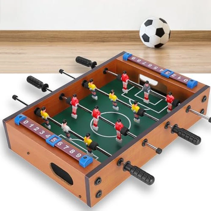 Mini Wood Foosball Table, Soccer Table Football Soccerball Sports Gift Indoor Game for Party Kids Play Toys by Vvikizy - Image 1