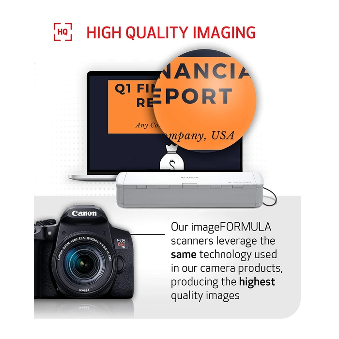 Canon imageFORMULA R10 - Portable Document Scanner, USB Powered, Duplex Scanning, Document Feeder, Easy Setup, Convenient, Perfect for Mobile Users, White by Canon - Image 7