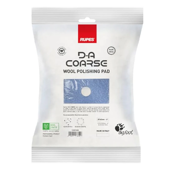 9.NW130H Blue Wool Polishing Pad, Precision Pro Coarse - Ø 130mm Single Pad by RUPES - Image 2