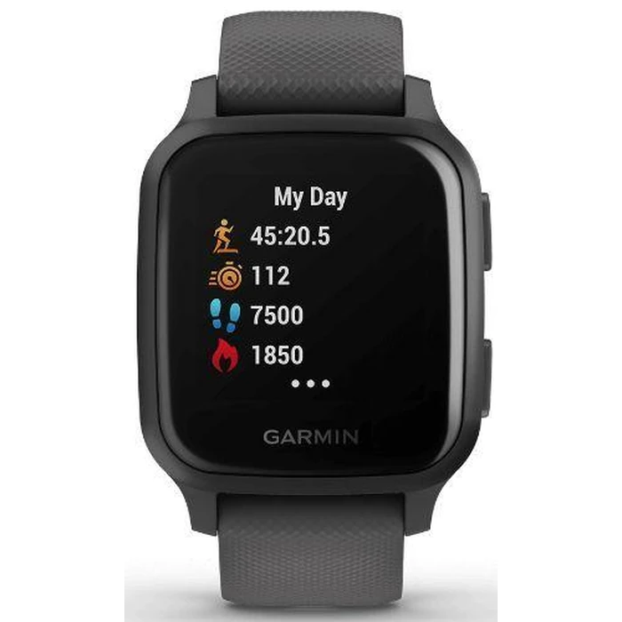 Garmin Venu Sq Smartwatch - 33.1mm - Slate Black Fiber-reinforced Polymer Case with Shadow Black Silicone Silicone Strap by Garmin - Image 1