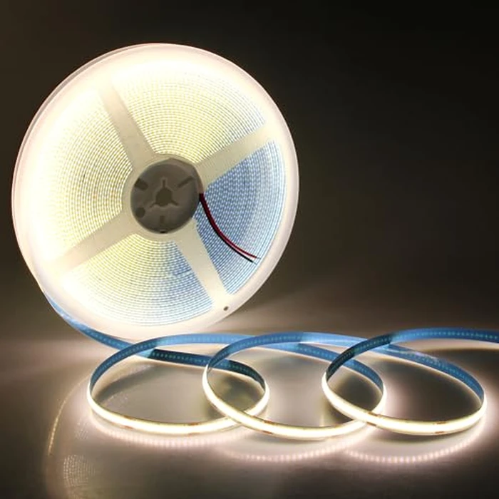 ALITOVE 50ft COB LED Light Strip 24V Nature White Super Bright 15M 4800 LEDs Light Strip 320leds/M CRI90 Flexible Uniform Glow LED Tape Light for Indoor Home Commercial Lighting Decoration by ALITOVE - Used - Very Good condition