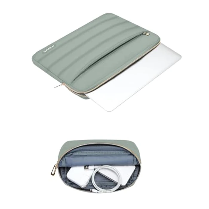 MOSISO Laptop Case 16 inch, 15-15.6 inch Puffy Laptop Sleeve Compatible with MacBook Pro 16 M5 M4 M3 M2 M1, HP Dell ASUS Acer Toshiba Lenovo, Polyester Horizontal Bag with Small Case, Antique Green by MOSISO - Image 5