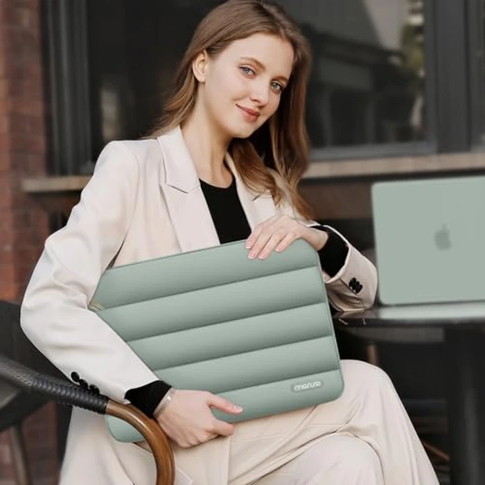 MOSISO Laptop Case 16 inch, 15-15.6 inch Puffy Laptop Sleeve Compatible with MacBook Pro 16 M5 M4 M3 M2 M1, HP Dell ASUS Acer Toshiba Lenovo, Polyester Horizontal Bag with Small Case, Antique Green by MOSISO - Image 6