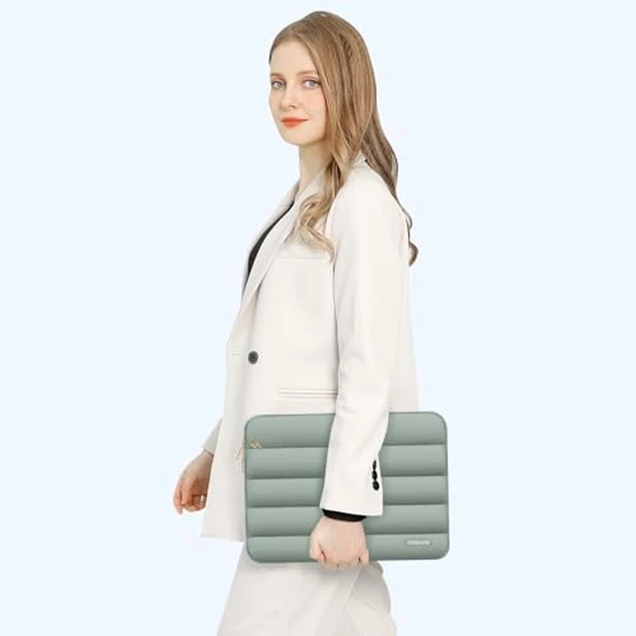 MOSISO Laptop Case 16 inch, 15-15.6 inch Puffy Laptop Sleeve Compatible with MacBook Pro 16 M5 M4 M3 M2 M1, HP Dell ASUS Acer Toshiba Lenovo, Polyester Horizontal Bag with Small Case, Antique Green by MOSISO - Image 7