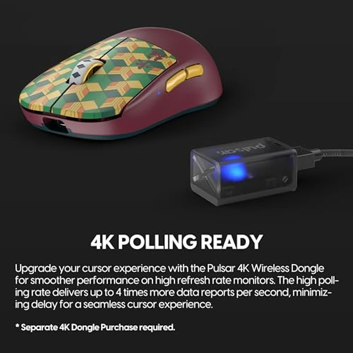Pulsar Gaming Gears X2H (High Hump) Demon Slayer Edition Wireless Gaming Mouse, Ultra Lightweight 55g, PAW3395 26K DPI Sensor, Optical Switch, Symmetrical Shape, Lag-Free 2.4 Ghz, Giyu Design by Pulsar Gaming Gears - Image 2