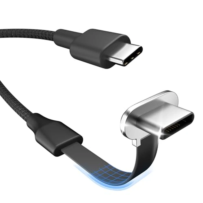 USB C Charger Cable, 60W 6ft Type C Charging Cable, Flat 90-Degree C-Port, High-Speed Data Transfer Compatible with Samsung S23/S22/S21, iPhone 15 Pro/Pro Max, MacBook Air/Pro, etc. by DbillionDa - Image 1