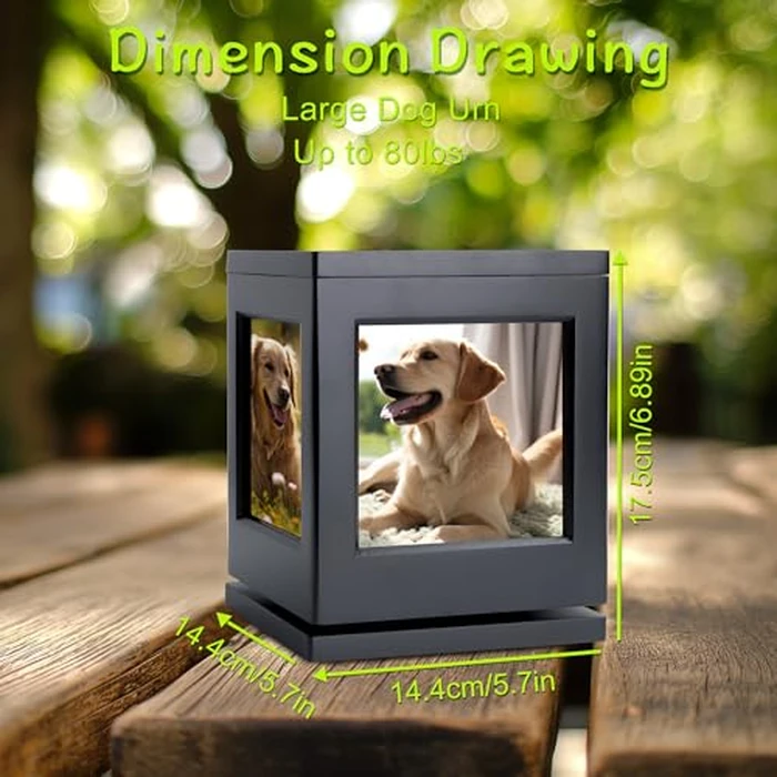 DiDiBirDi Personalized Dog Urn for Ashes, Black Wooden Memorial Keepsake for Cat, Large Funeral Cremation Pet Owner Souvenir with Claw Print and Velvet Storage Bag(75lbs) by DiDiBirDi - Image 2