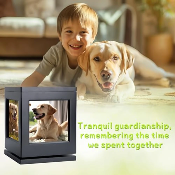 DiDiBirDi Personalized Dog Urn for Ashes, Black Wooden Memorial Keepsake for Cat, Large Funeral Cremation Pet Owner Souvenir with Claw Print and Velvet Storage Bag(75lbs) by DiDiBirDi - Image 4