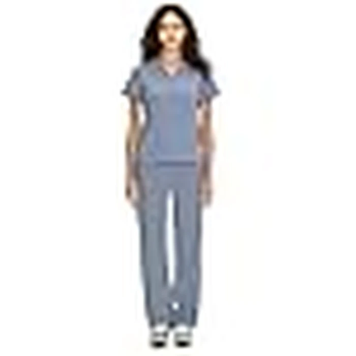 COZYFIT Scrubs for Women Set Medical Uniform - V-Neck Top & Straight Leg Pants with 9 Pockets, Unisex Workwear COZY SCRUBS, Rock Grey, M, Tall by COZYFIT - Image 9
